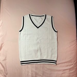 White classic v-neck sweater vest (Amazon)